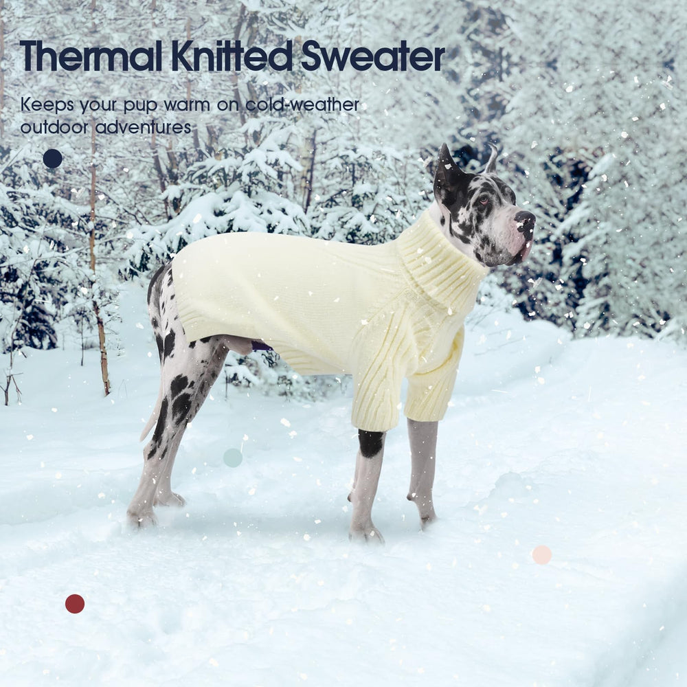IECOii XXL Dog Sweater turtleneck-sleeves shows full-coverage design with easy on/off.