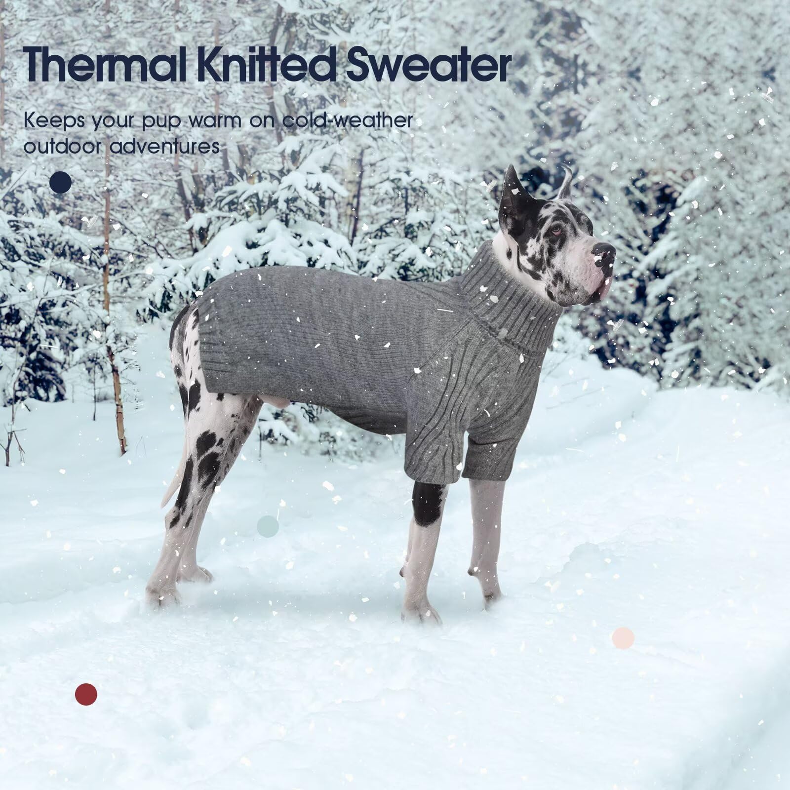 IECOii XXXL dog sweater stretchy knit enables comfy movement