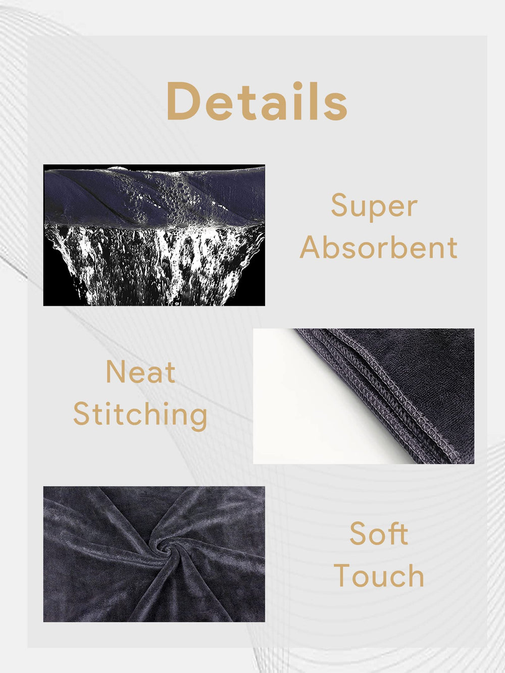 IEDASING'S CHOICE microfiber towel keeps fur from snagging during wipe