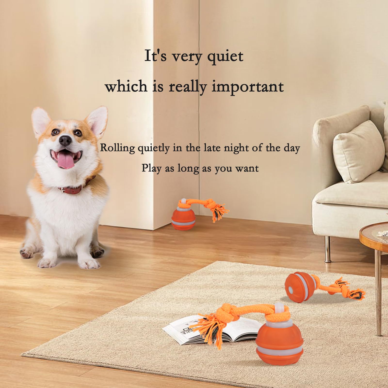 IIEFFJL Rolling Puppy Toy with unpredictable motion keeps small dogs entertained indoors