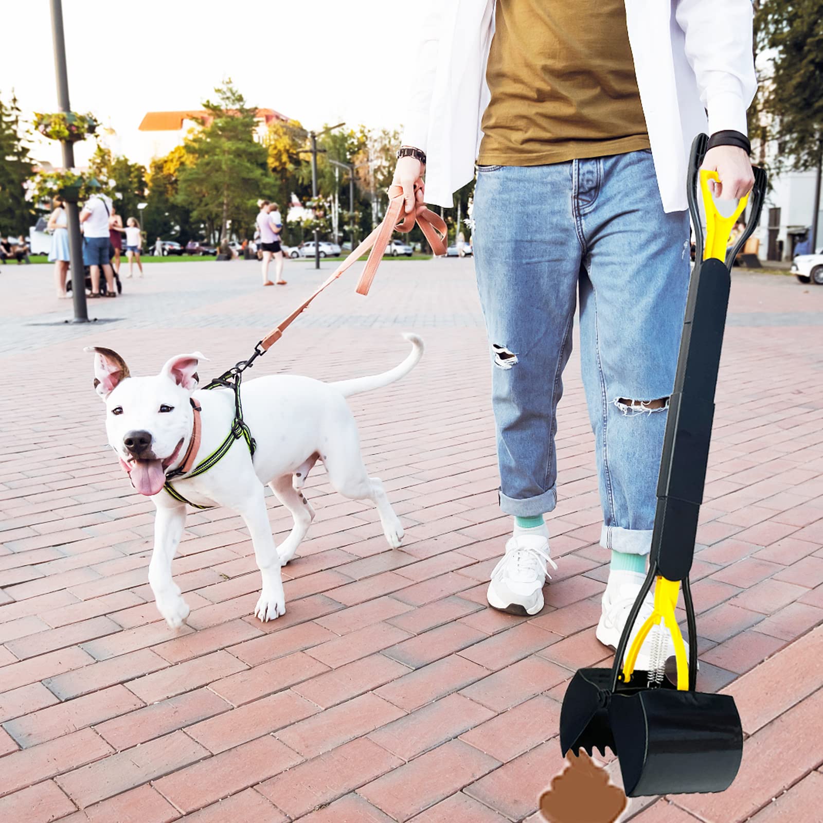 ienjoyed 32inch tall pooper scooper folded compact view for easy storage