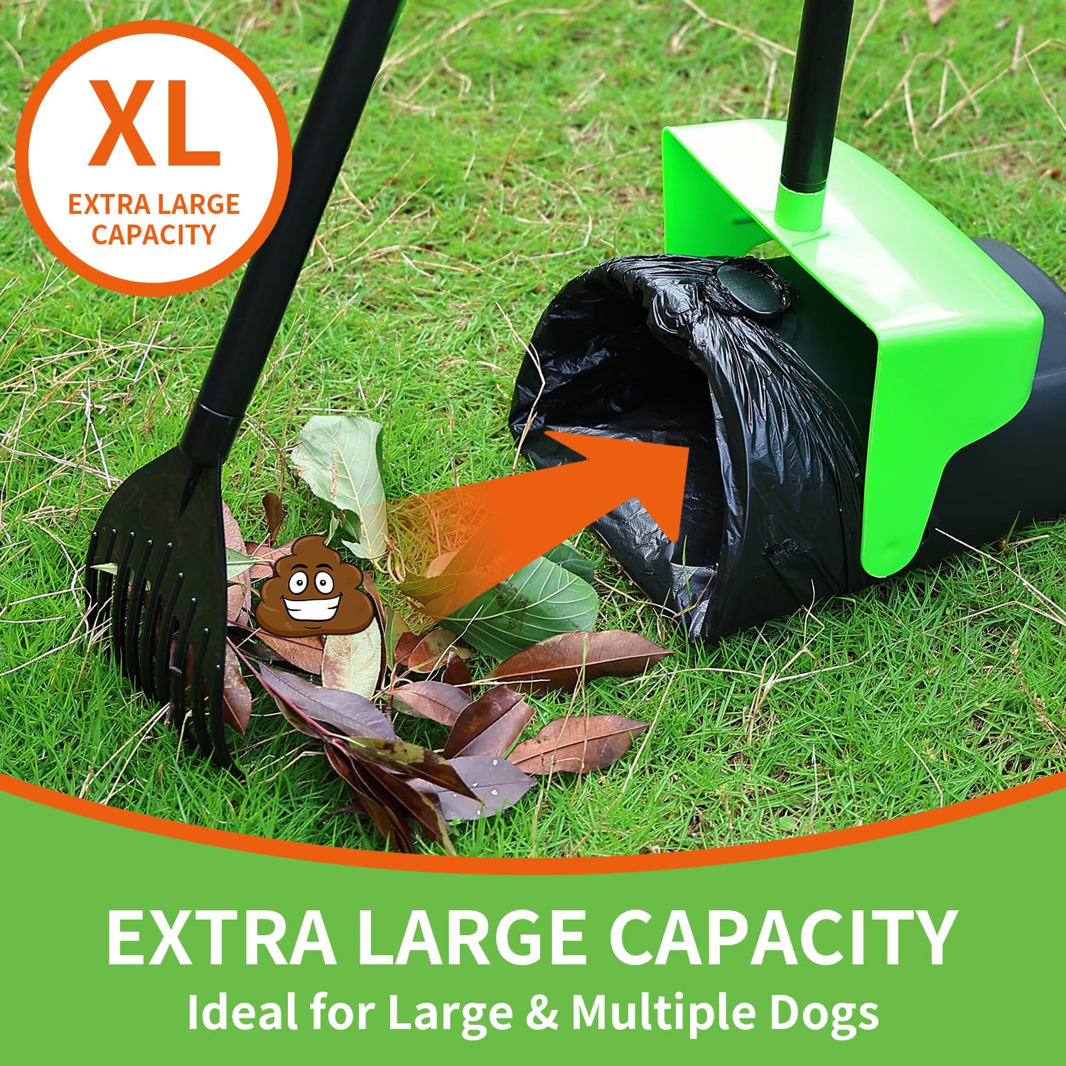 ienjoyed pooper scooper long 35-inch handle reduces bending strain