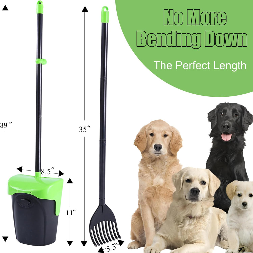 ienjoyed pooper scooper rake extended handle for back-friendly cleaning