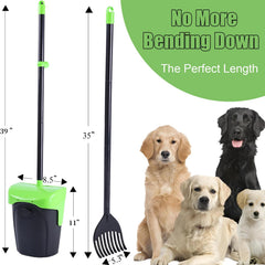 ienjoyed pooper scooper rake extended handle for back-friendly cleaning
