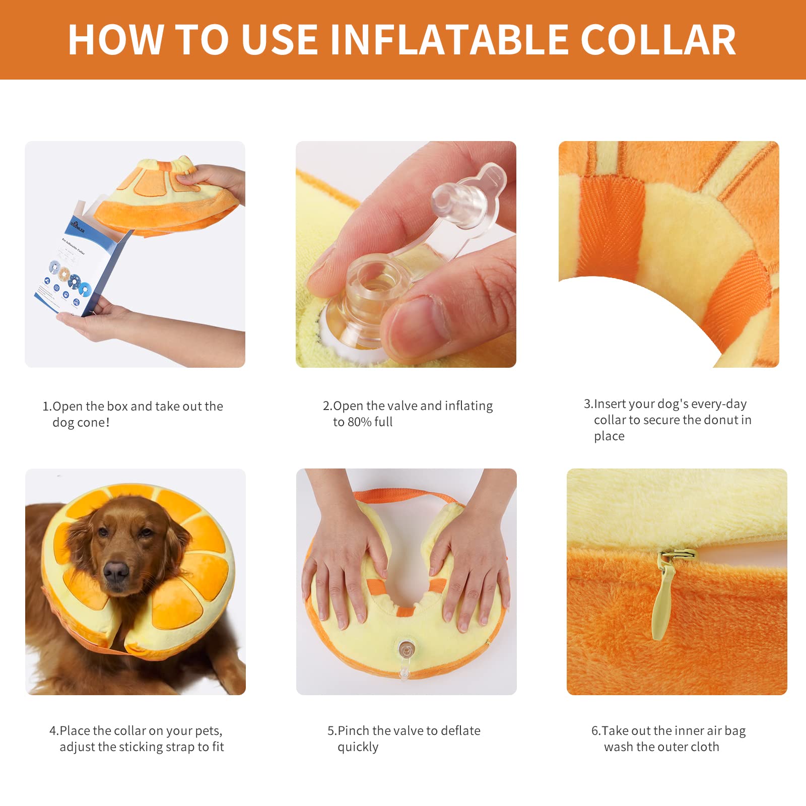 IEUUMLER lightweight inflatable collar with adjustable fit
