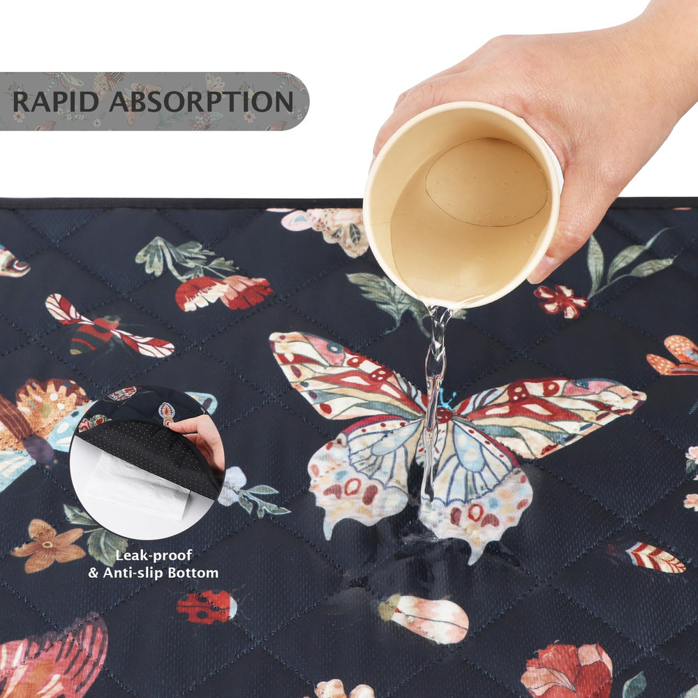 IEUUMLER dragonfly-pattern pee pad combines style with reliable leak protection.