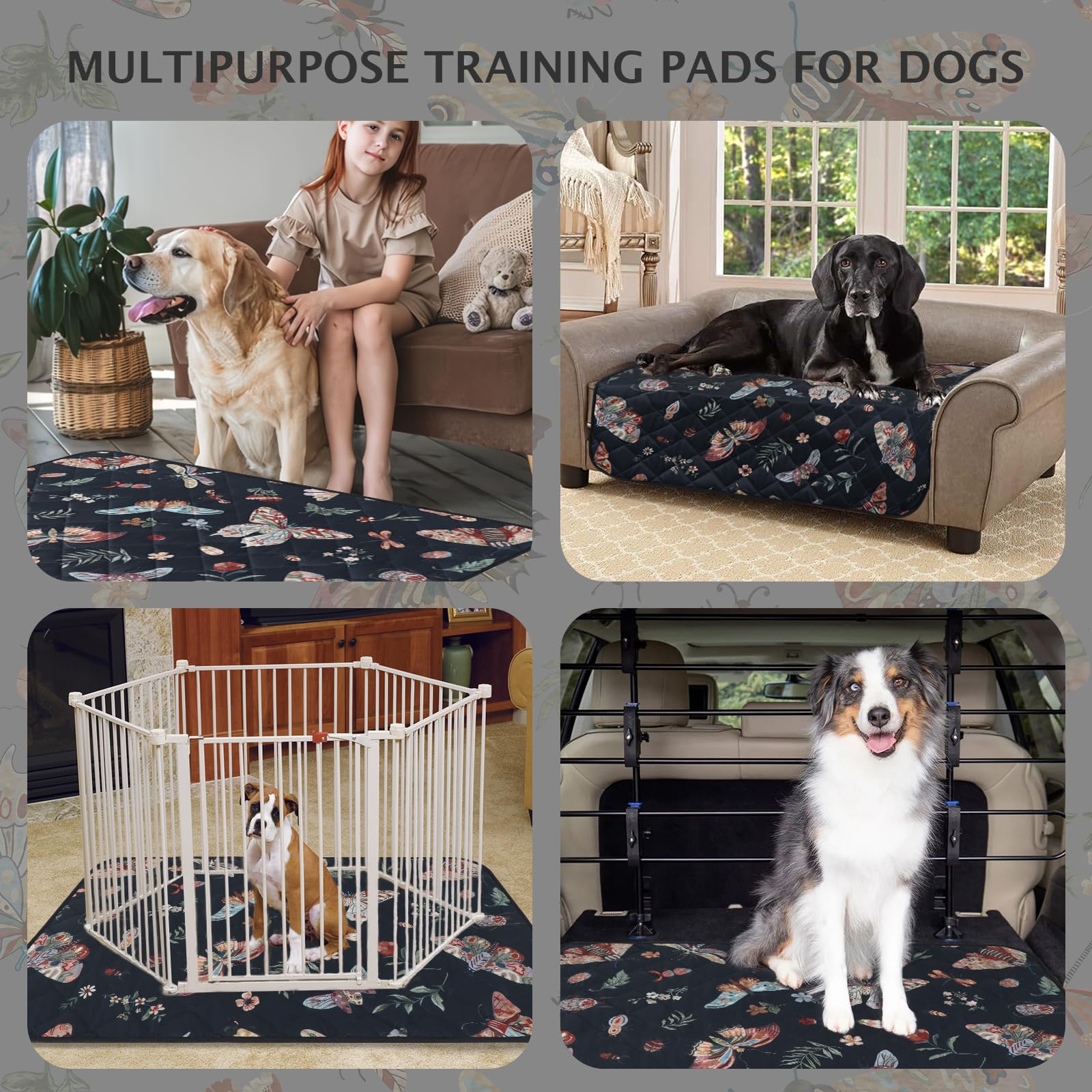 IEUUMLER non-slip dog training pad designed to stay put on floors during training sessions.