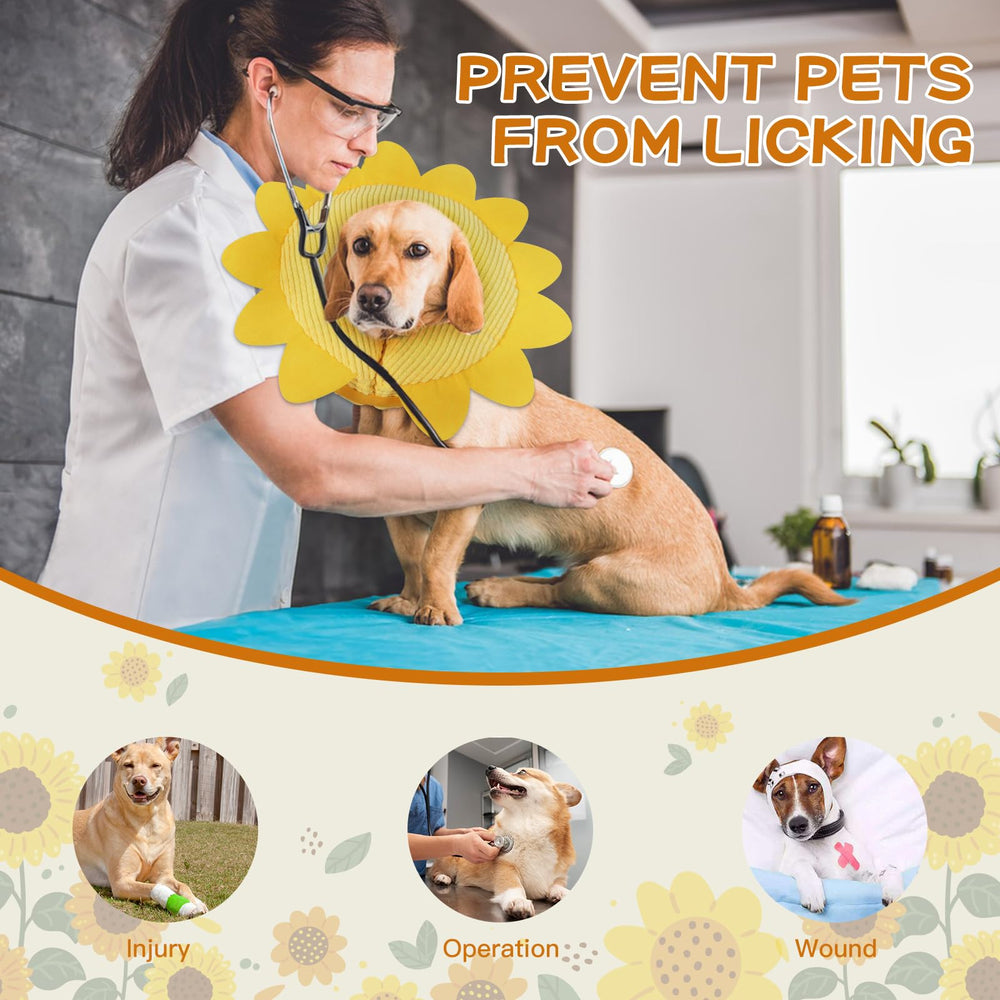 IEUUMLER sunflower design collar adds cute aesthetic to pet recovery.