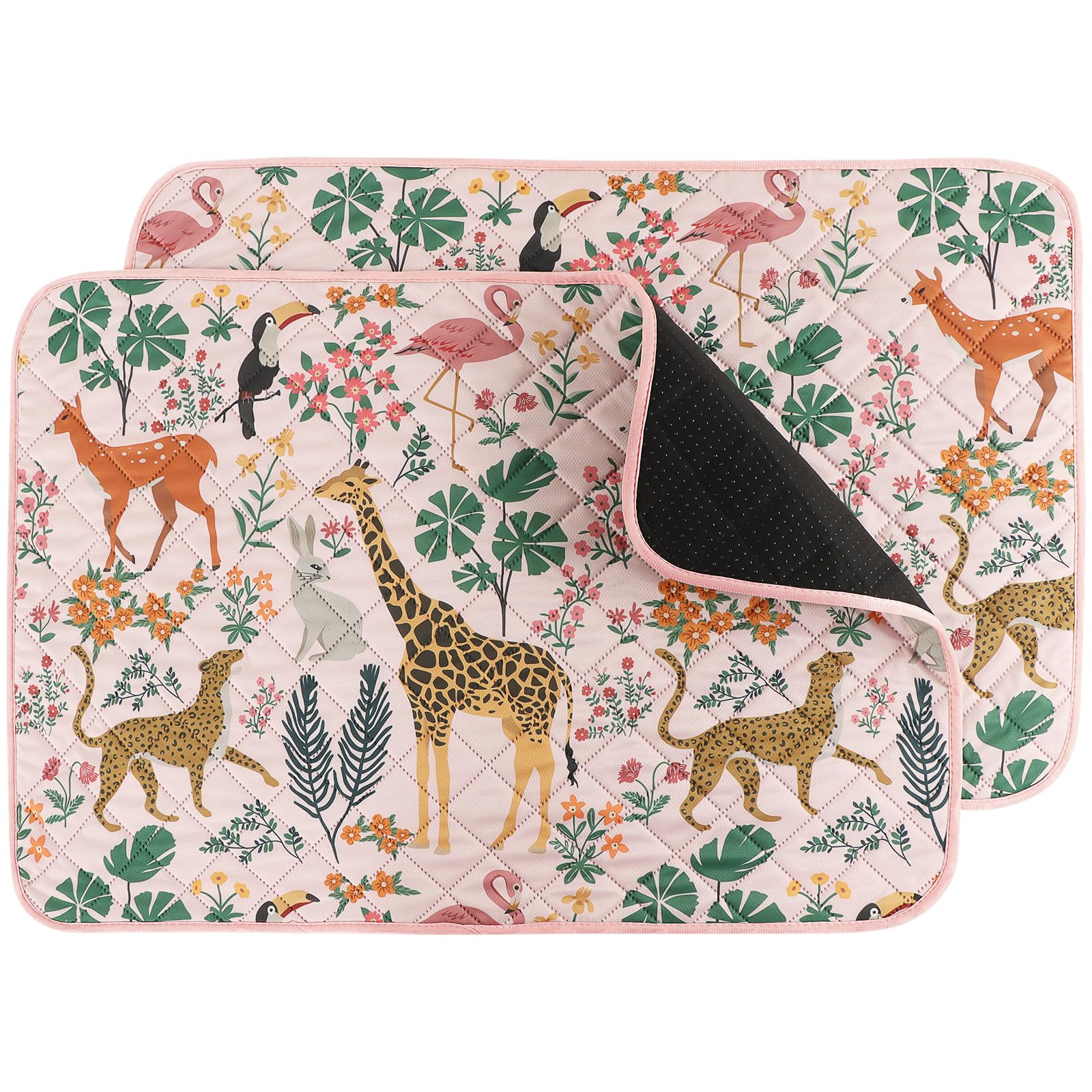 IEUUMLER washable pee pad forest pattern top view showing soft absorbent surface