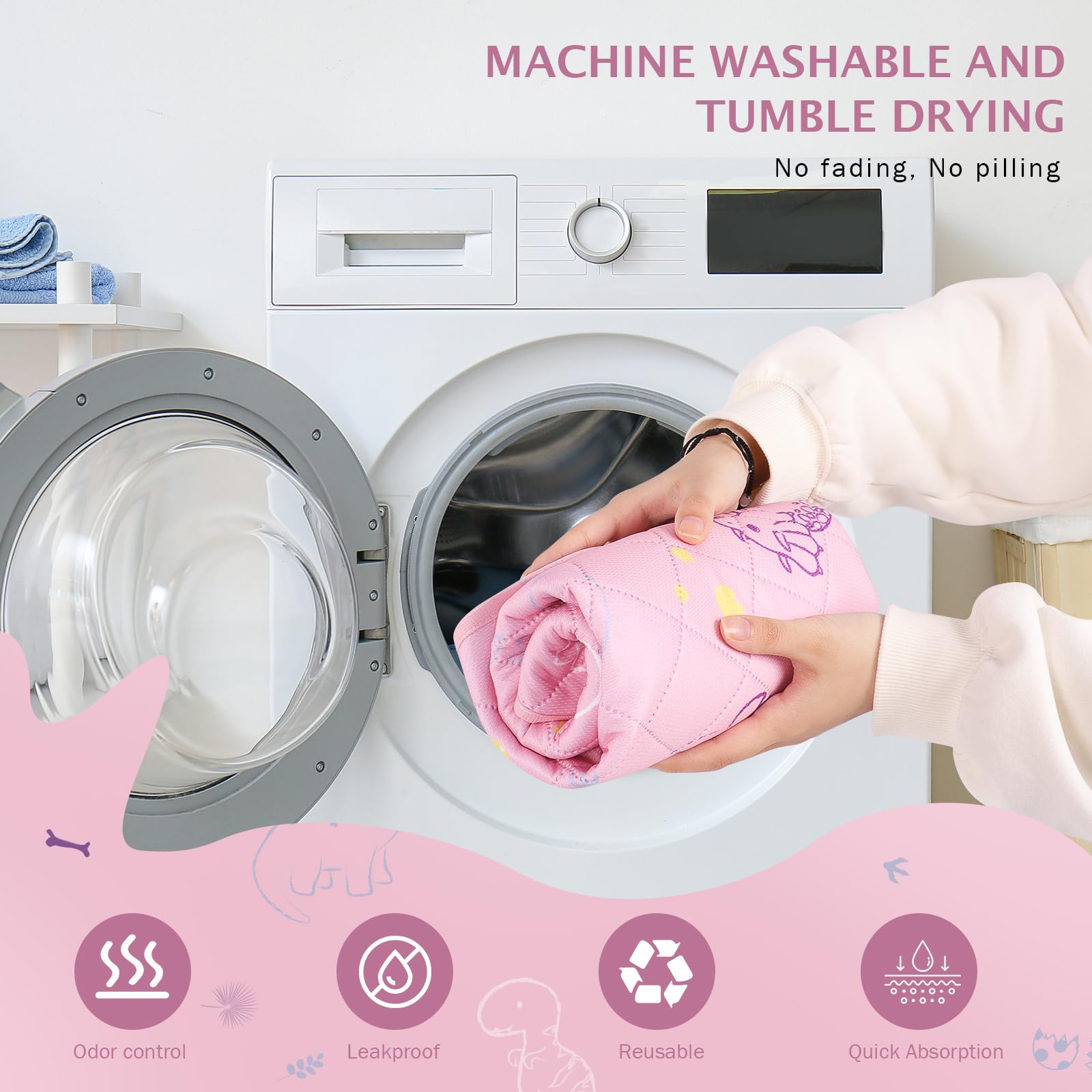 IEUUMLER reusable pee pad reduces waste and extends use across multiple washes.