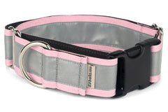 If It Barks pink martingale collar showing quick snap buckle for easy on-off