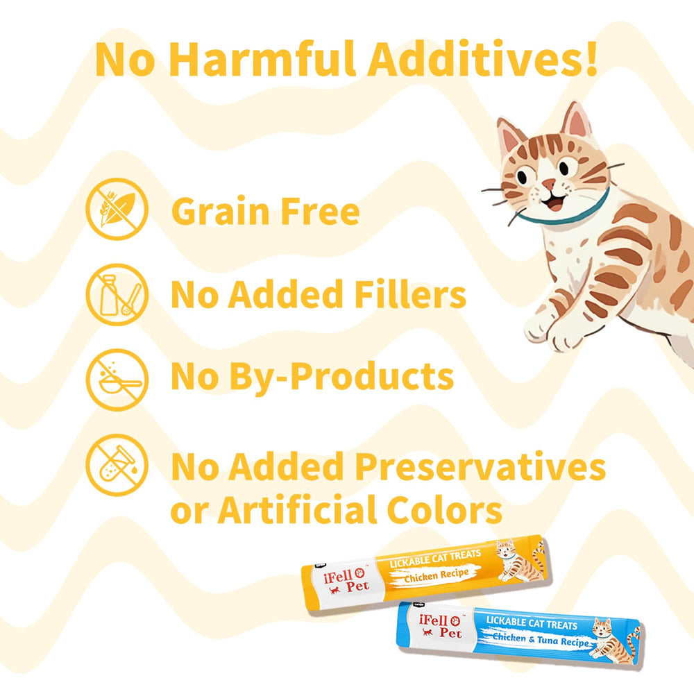 IFELLO PET Lickable grain-free ingredients image showcasing wholesome formula for sensitive diets.