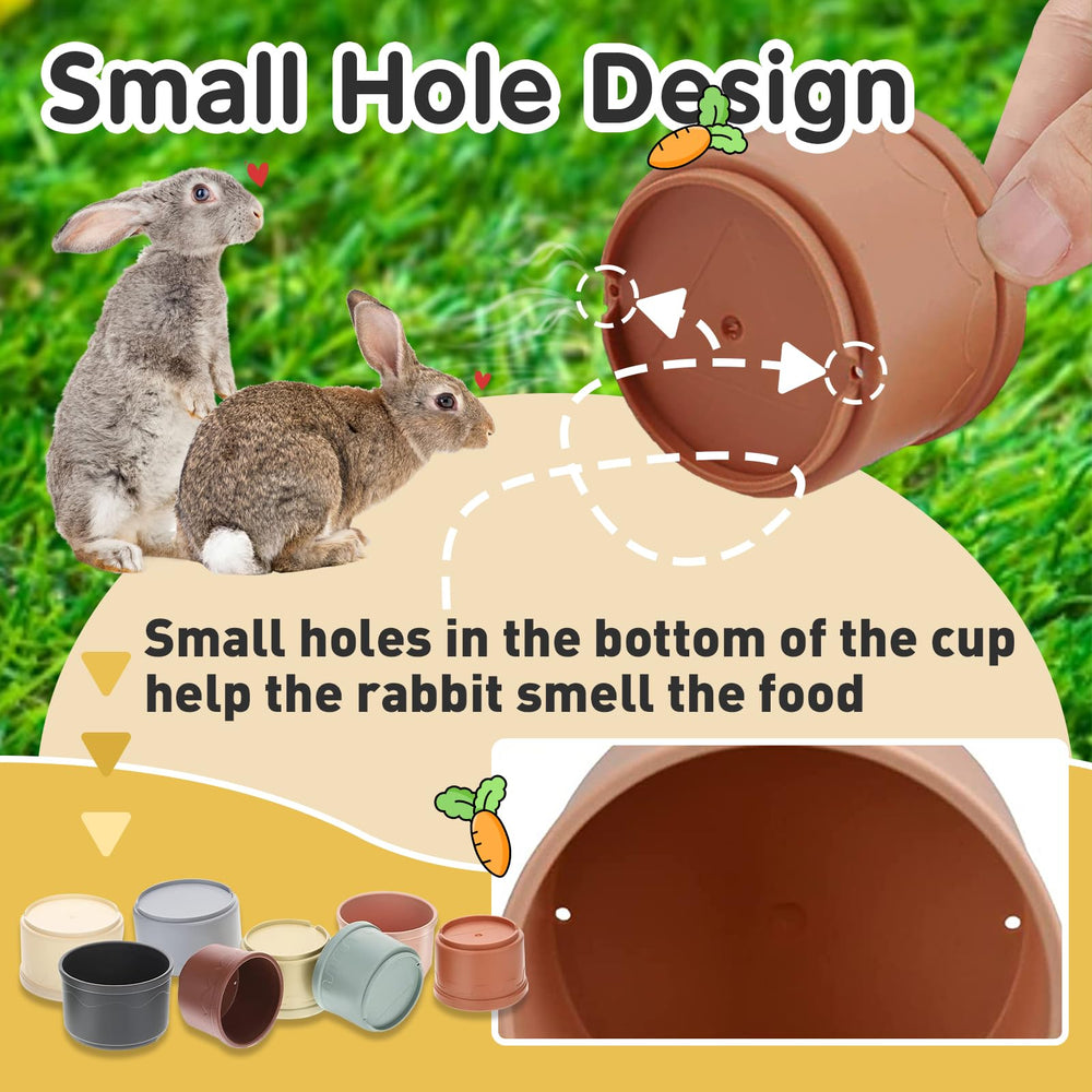 Iffitya bunny-enrichment cups stacked for versatile indoor and outdoor use.