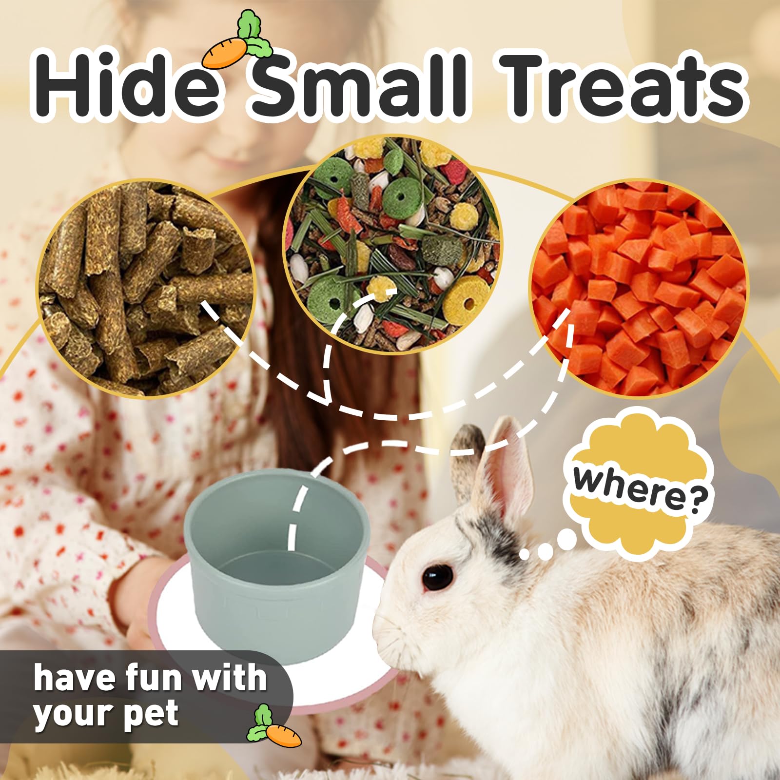 Iffitya safe-durable-plastic bunny-toy closeup highlights easy cleaning with soap and water.