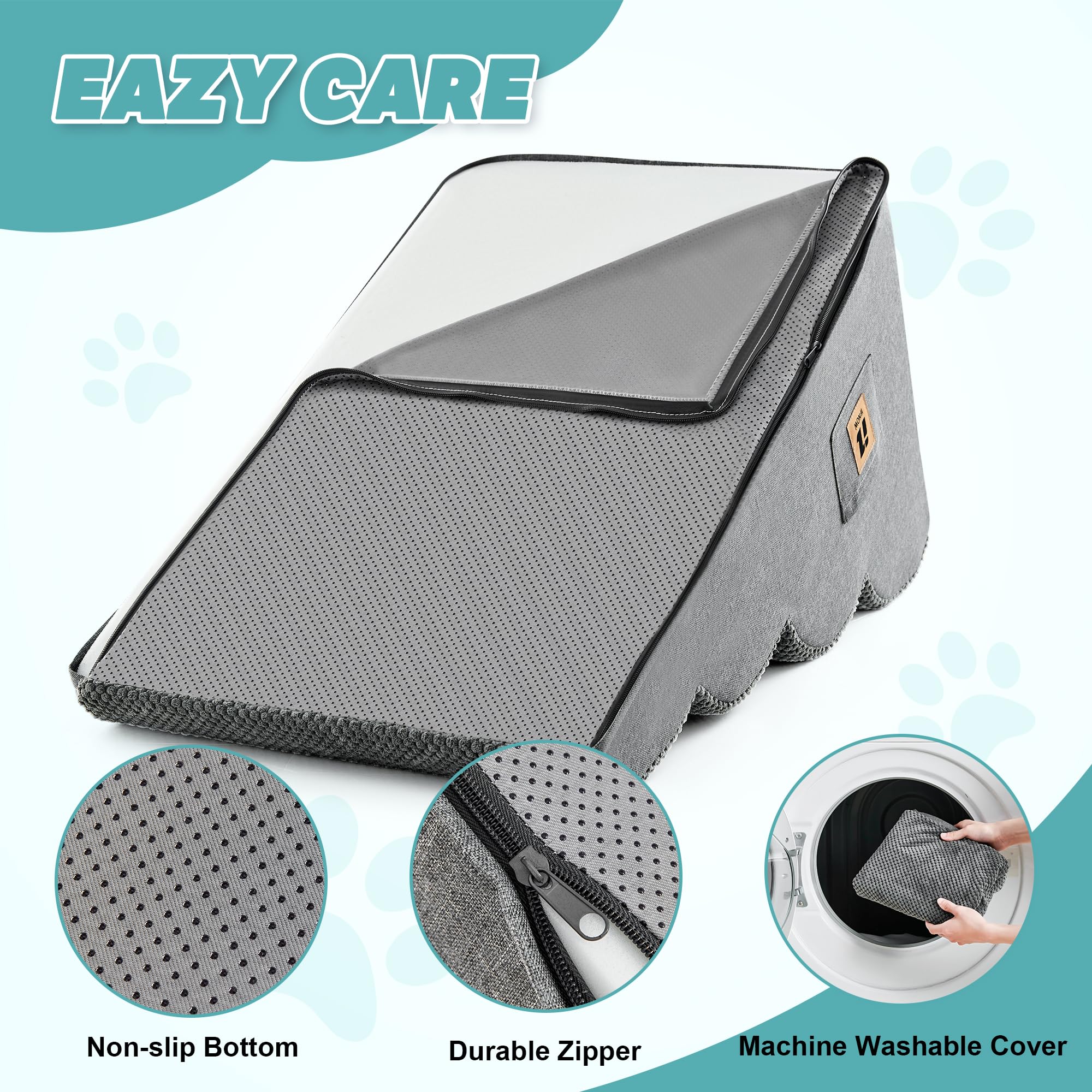 IFNOW high-density foam stairs in grey provide soft support for older dogs