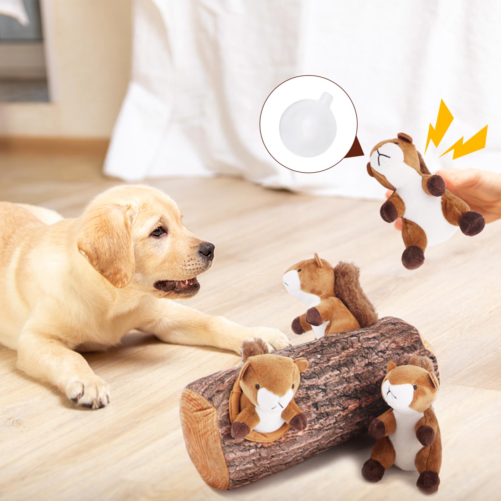 IFOYO Squirrel Hide and Seek toy teeth-safe chewing in a playful session