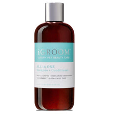iGroom all-in-one shampoo bottle closeup for easy bath time