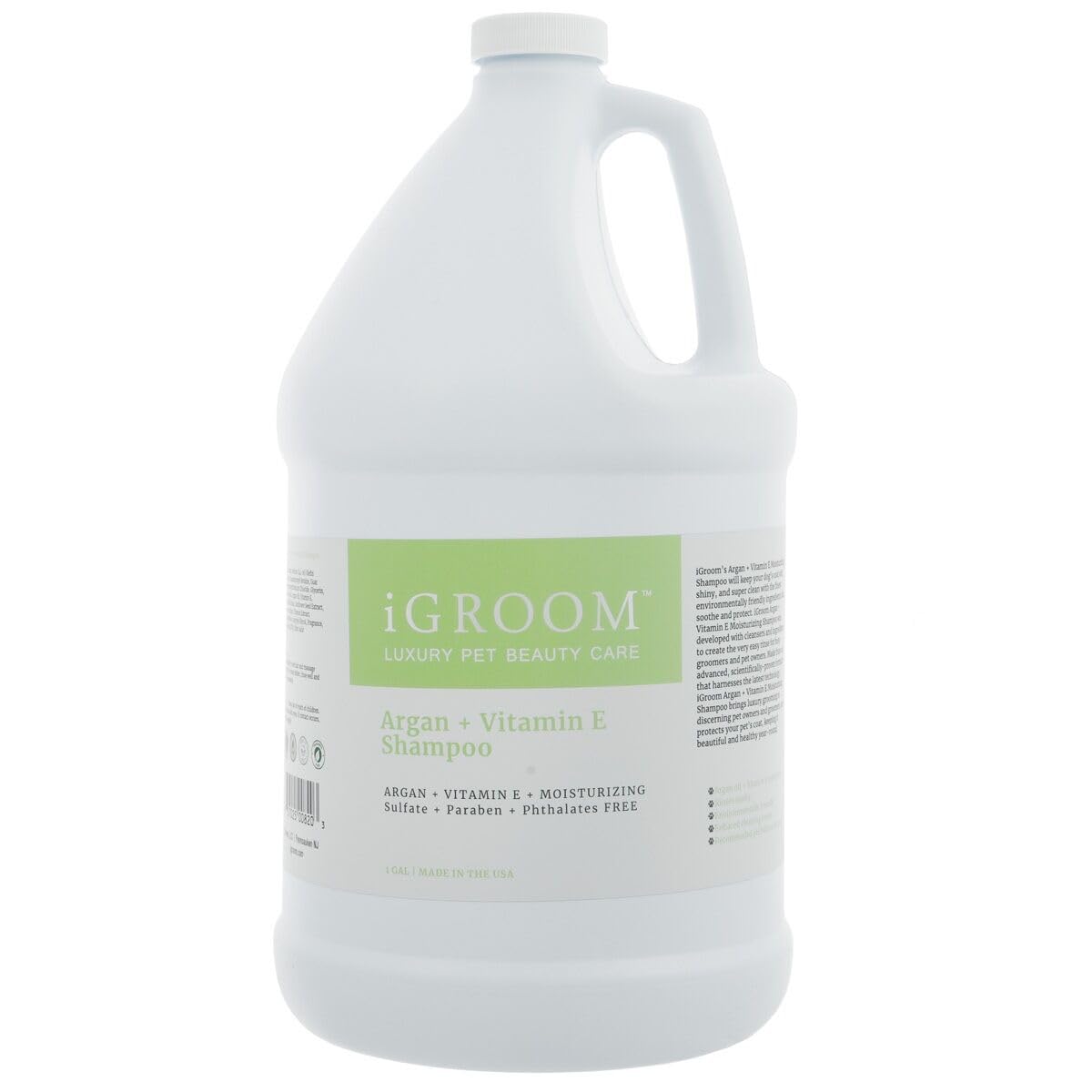 igroom argan+vitamin e dog shampoo gallon bottle pour for luxurious coat conditioning and easy rinse