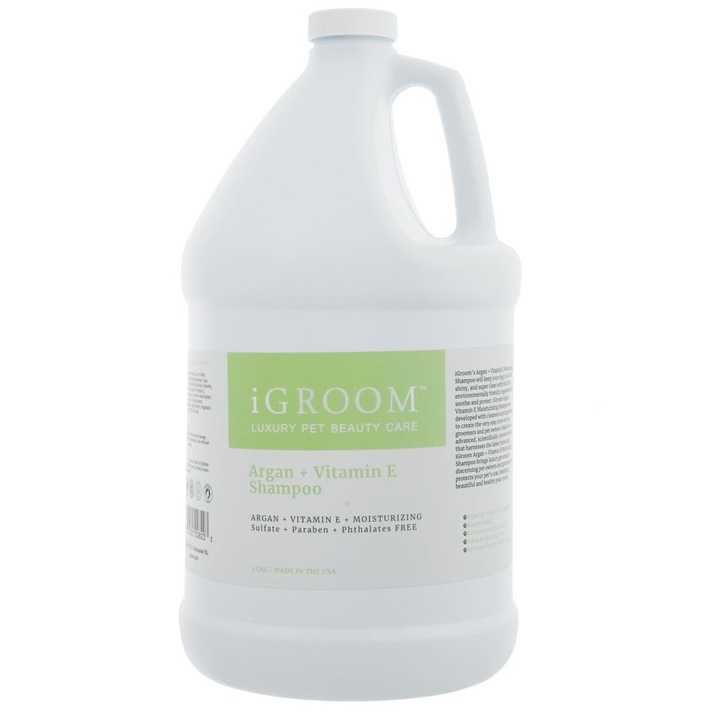 igroom argan+vitamin e dog shampoo gallon bottle pour for luxurious coat conditioning and easy rinse