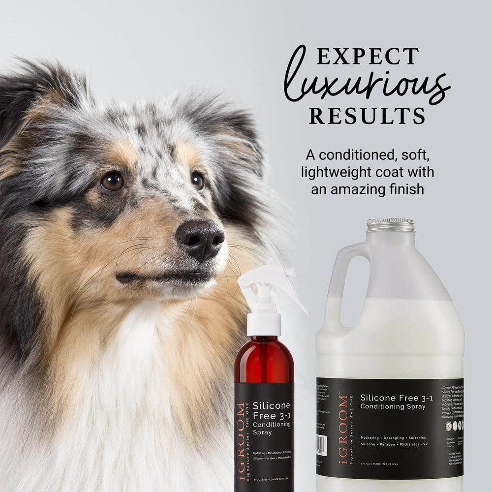 iGroom chestnut extract helps repair heat-damage appearance in fur during styling.