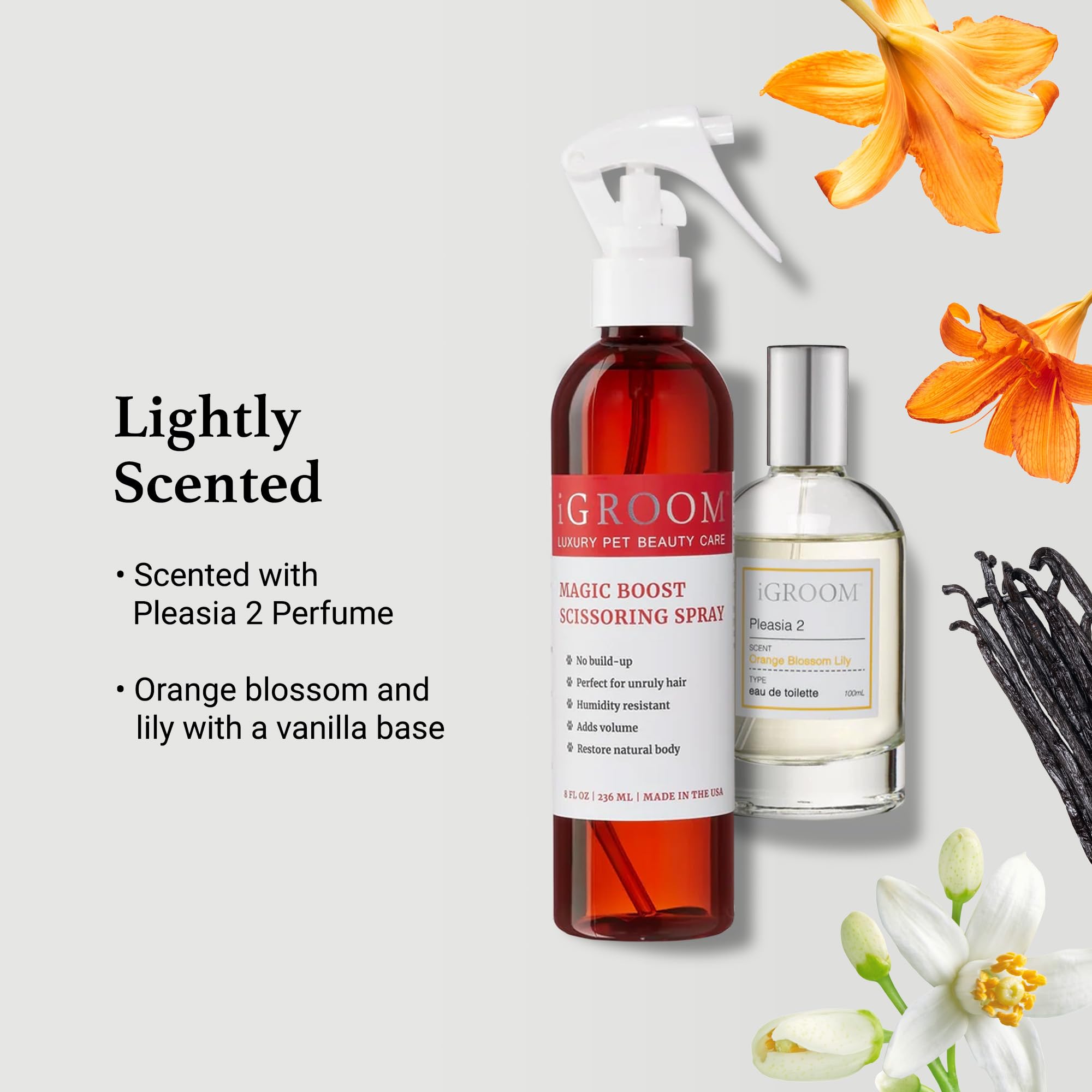 iGroom Magic Boost ingredients hint nourishing sunflower and aloe components.