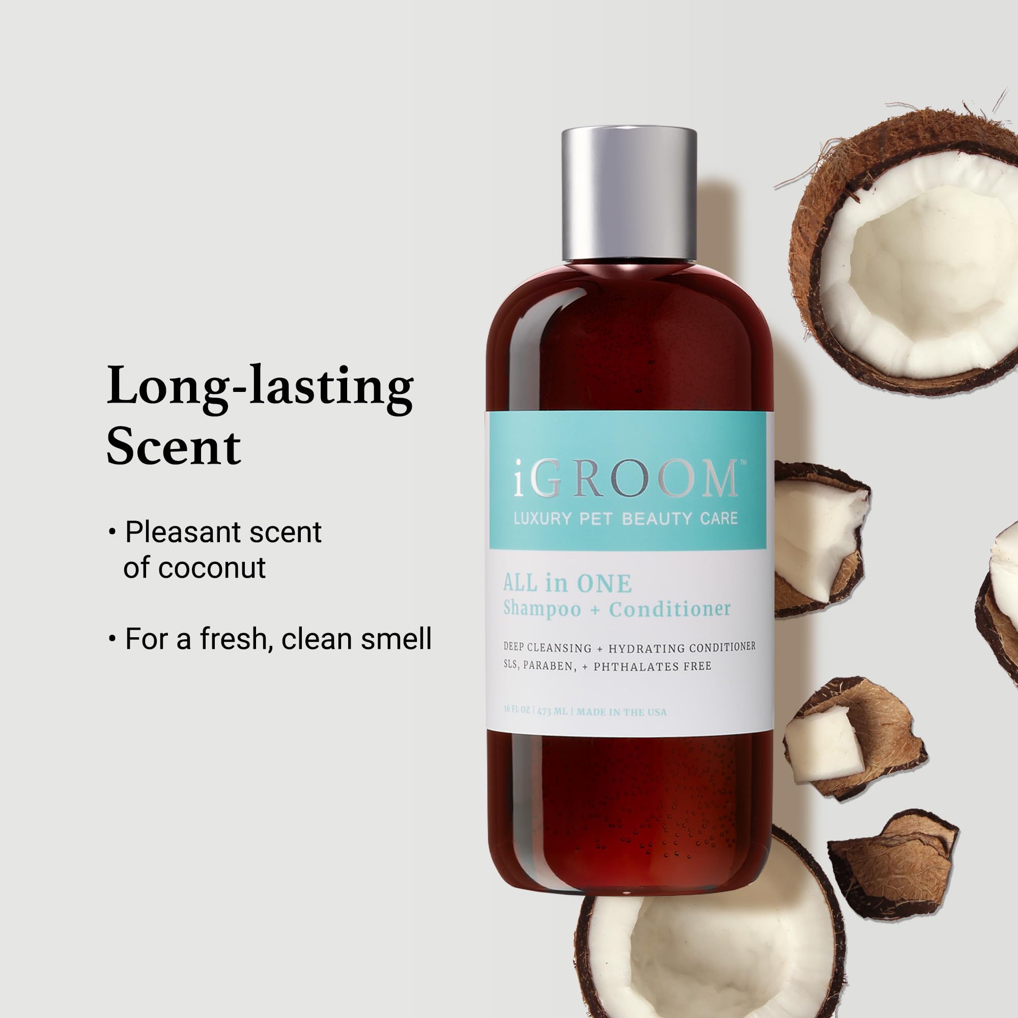 iGroom professional-quality dog shampoo bottle for salon-grade care