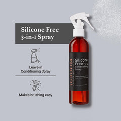 iGroom quick-brush detangler dog spray shows fast tangle release on coat.