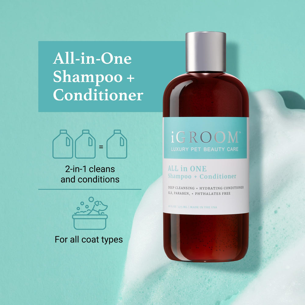 iGroom all-in-one bottle pour emphasizes quick rinses