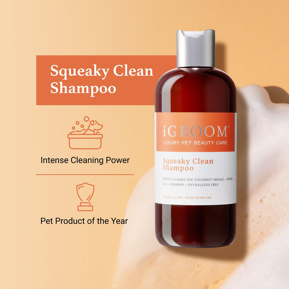 iGroom Squeaky Clean Dog Shampoo foamy lather for deep cleaning