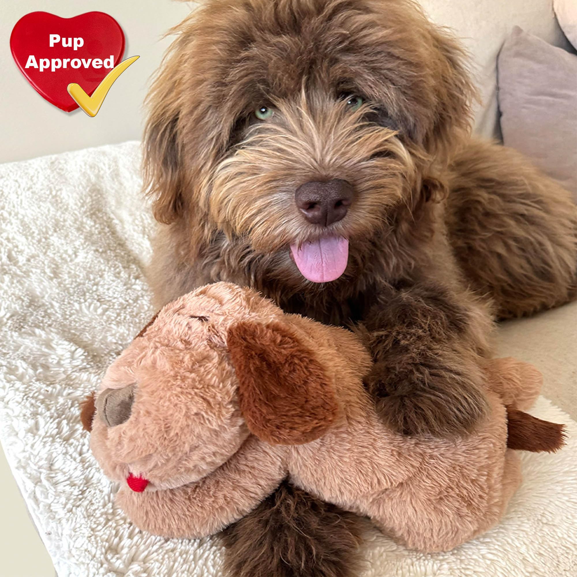 iHeartDogs Heartbeat Puppy Toy 16x12 inch size is ideal for dogs and puppies of all sizes