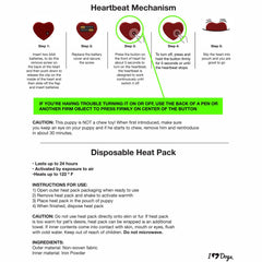 iHeartDogs Heartbeat Puppy Toy heat pack provides soothing warmth for night-time snuggles