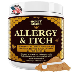 iHeartDogs Honey Guard bottle front shows extra-strength formula for itchy skin support.