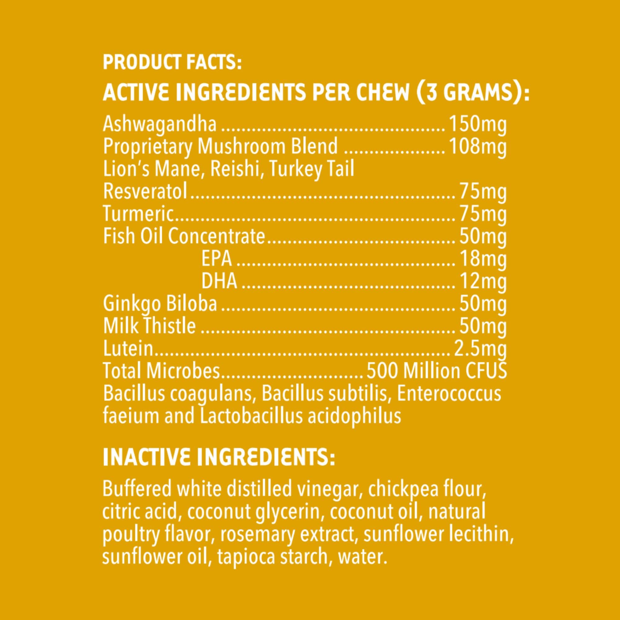 iHeartDogs Senior 7 ingredient mushroom blend highlights cognitive support