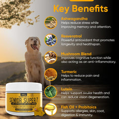 iHeartDogs Senior 7 packaging front emphasizes natural ingredients and senior dog wellness