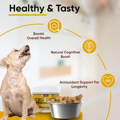 iHeartDogs Senior 7 tablet closeup shows probiotic-rich chewable form