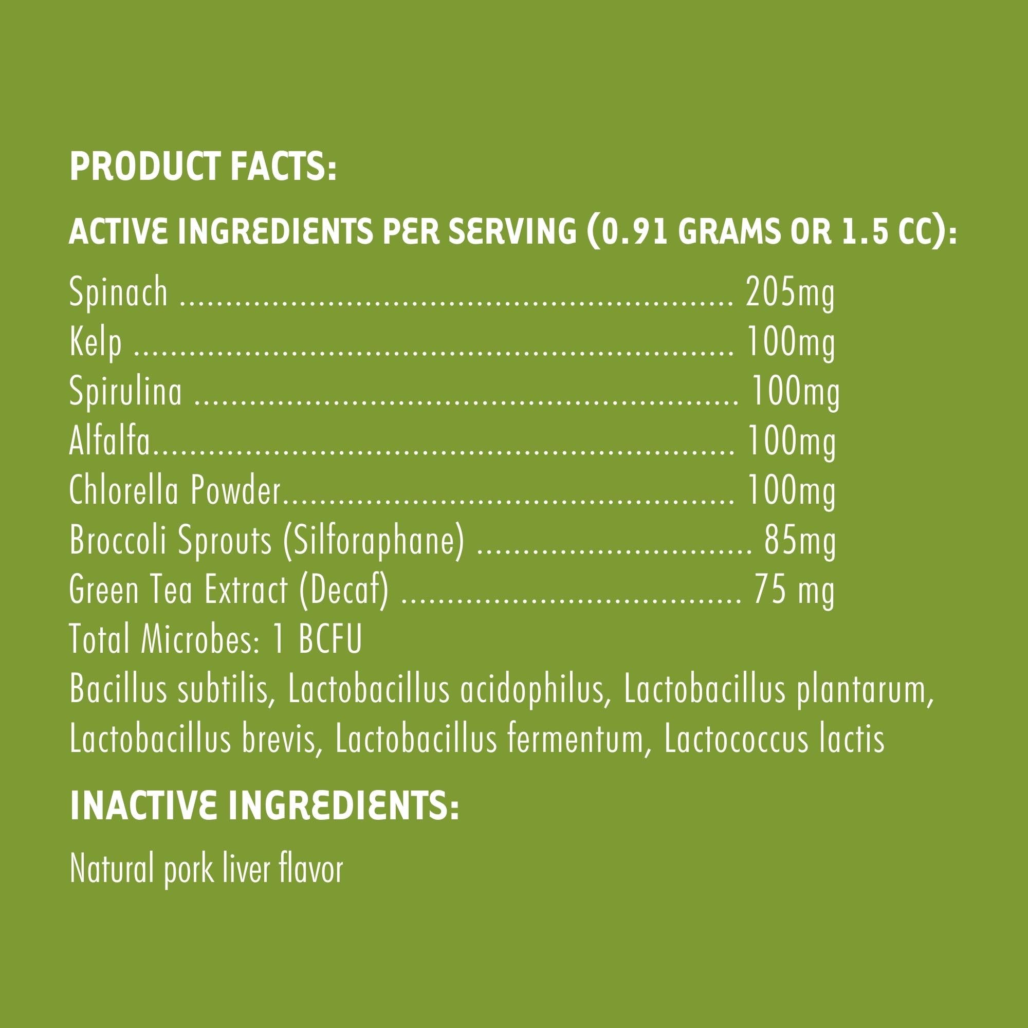 iHeartDogs Super Greens probiotics provide 1 Billion CFU for digestion
