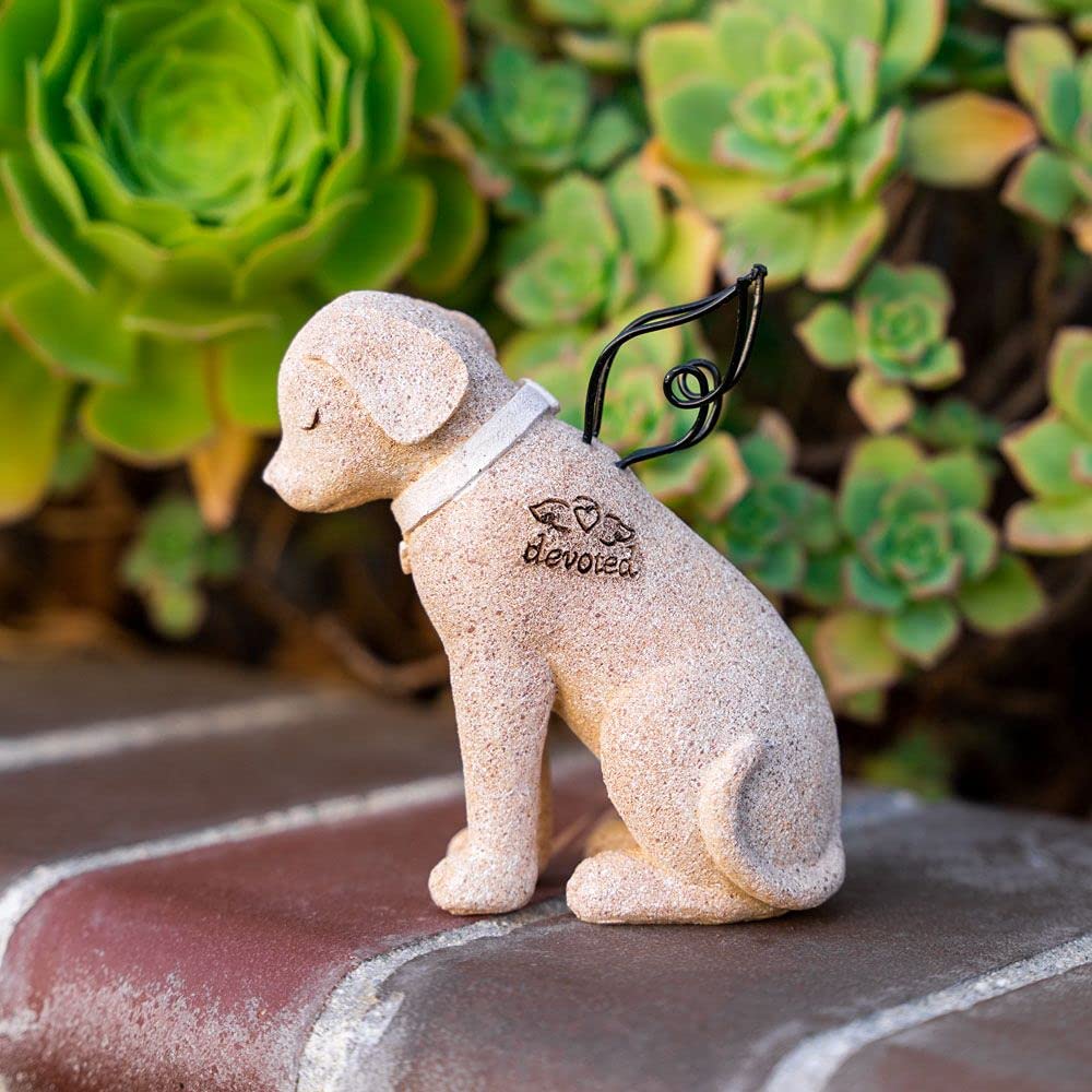iHeartDogs dog memorial angel figurine side view highlights the calm display for a memory space.