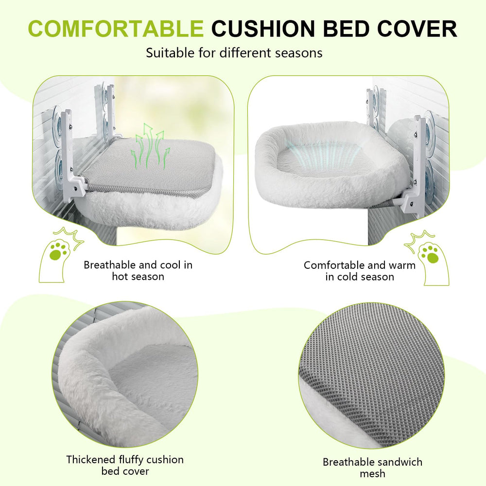 IHMIHM large-cat cushion bed cover closeup emphasizes plush, washable comfort