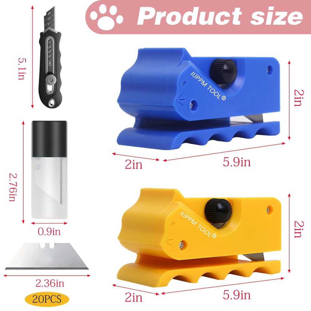 IIJPPM 20 high-carbon steel blades pack for quick, durable DIY cardboard scratcher projects