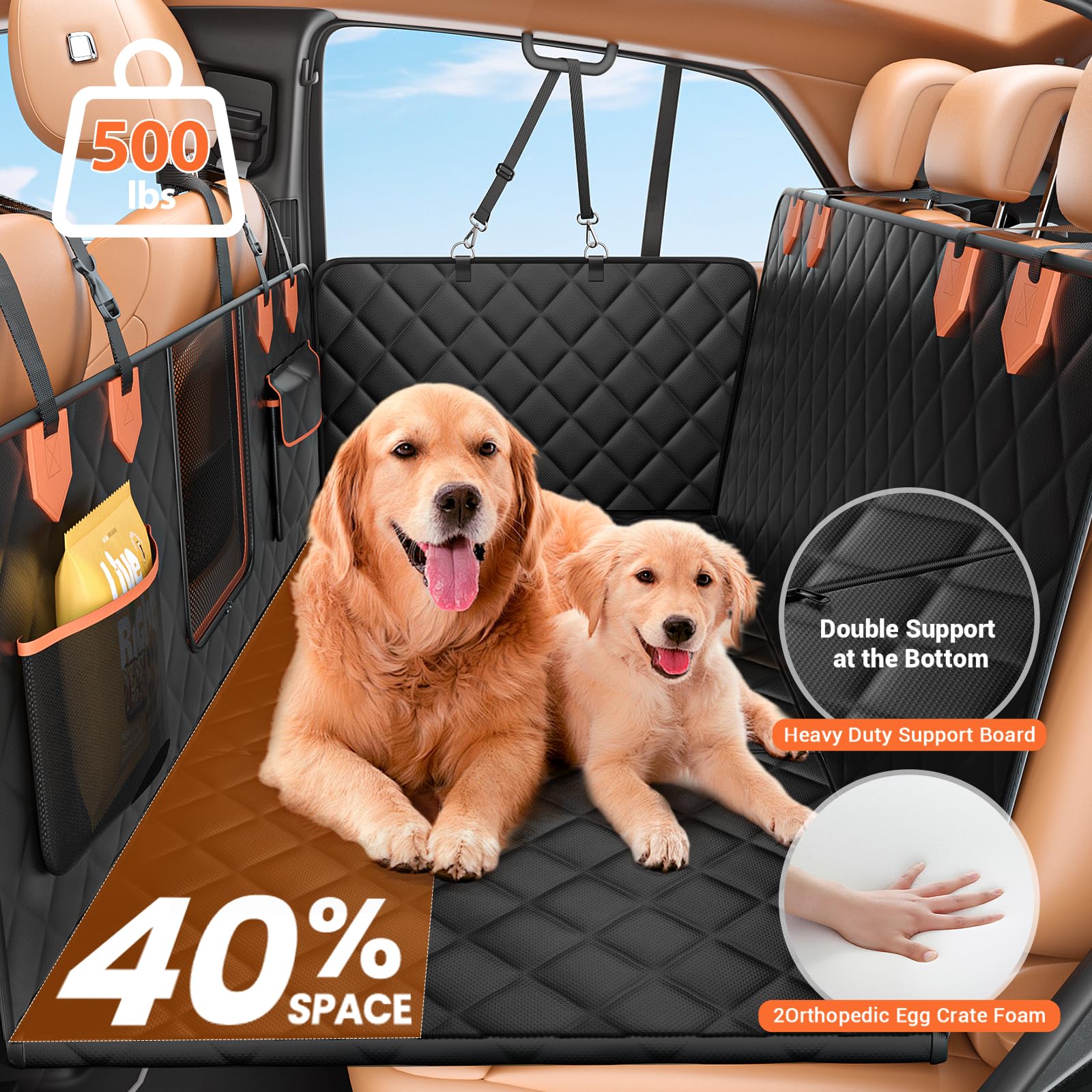 IJVAE dog seat cover waterproof protection guards the back seat against spills