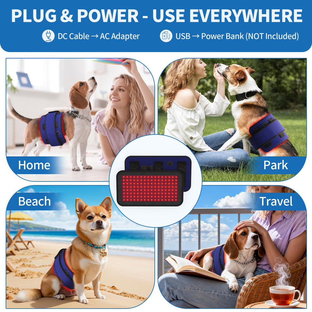 iKeener red-light therapy belt portable via USB for on-the-go treatment.