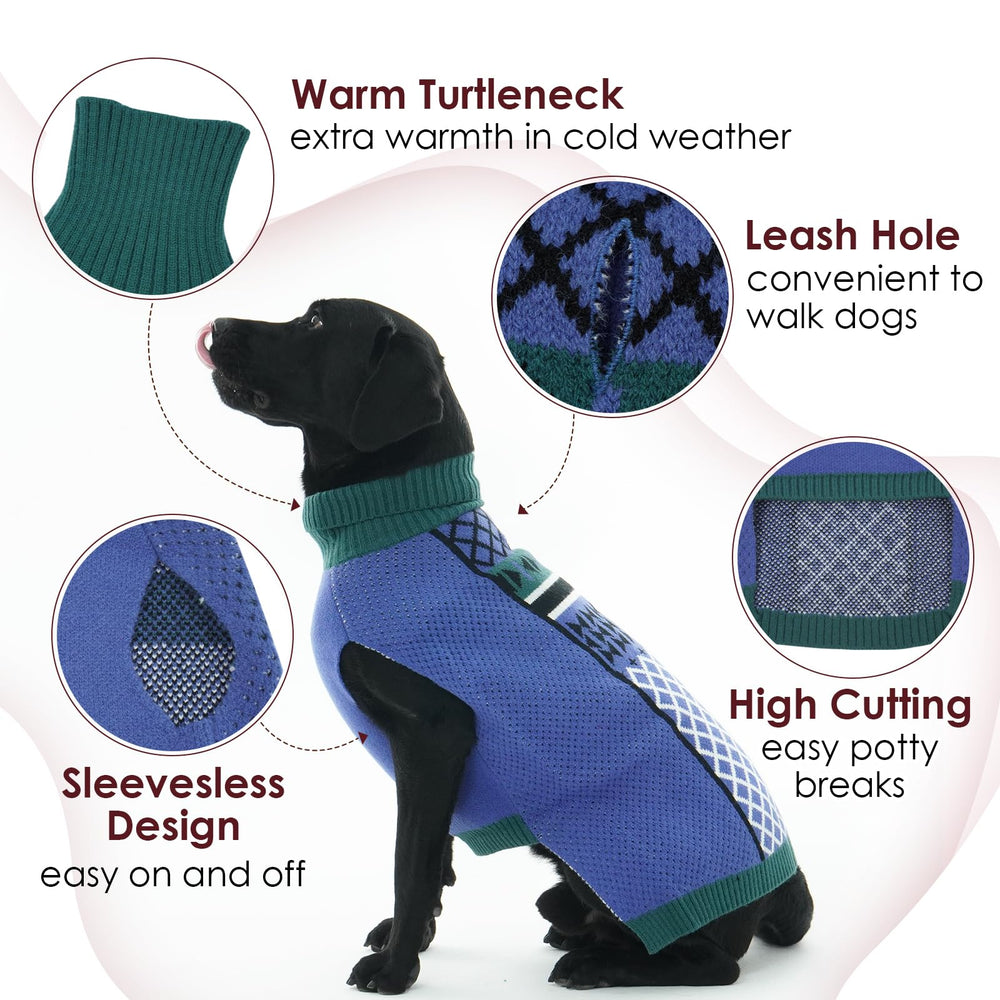 IKIPUKO 3XL dog sweater worn on dog demonstrates cozy all-day warmth
