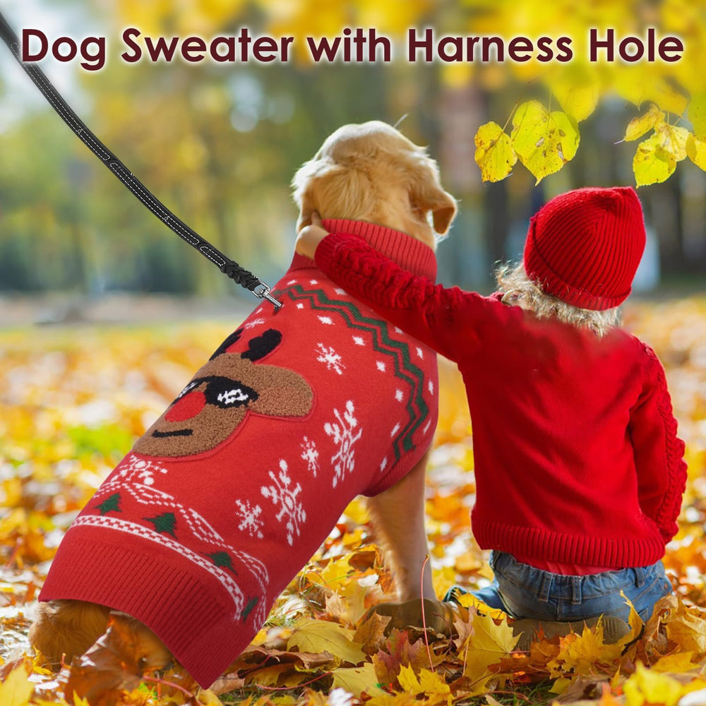 IKIPUKO Christmas dog sweater easy-on-off design for quick dressing