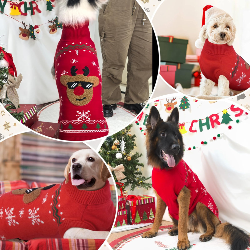 IKIPUKO Christmas dog sweater warm-soft-fabric gentle on sensitive skin