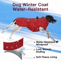 IKIPUKO dog winter jacket water-resistant outer shell keeps your dog dry.