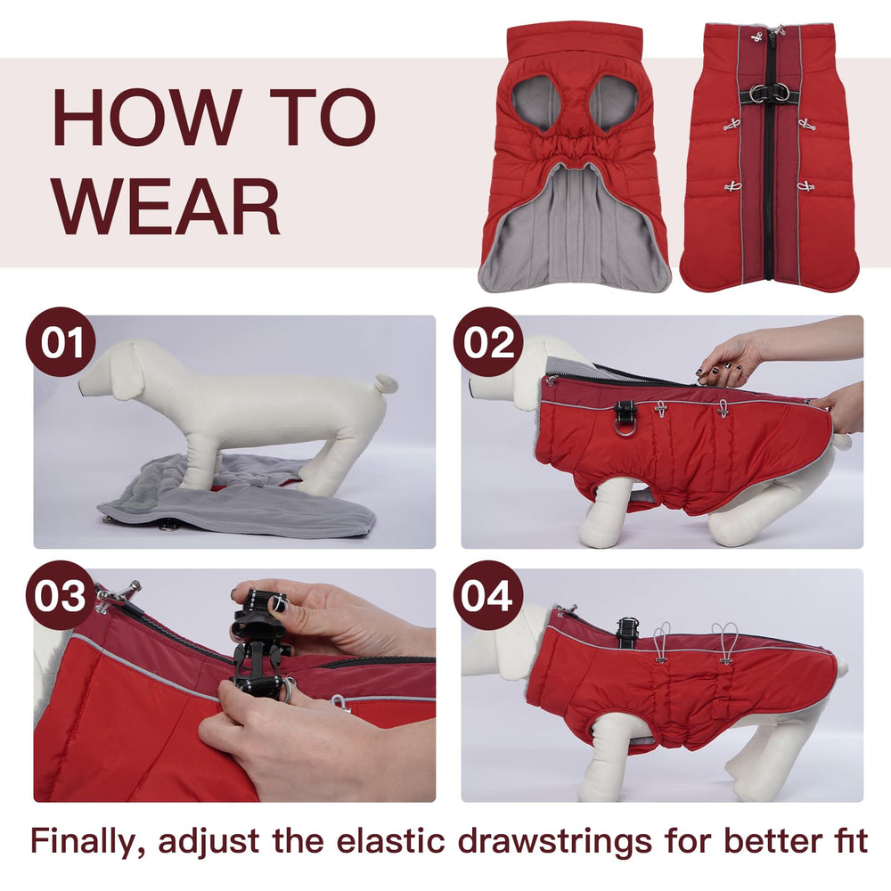 IKIPUKO dog winter jacket XXL fit suits large breeds like German Shepherds.