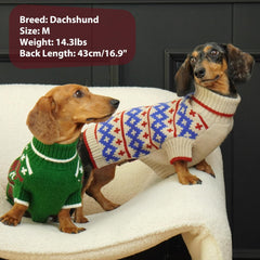 IKIPUKO Large Dog Sweater apricot fabric closeup reveals soft stretchy knit