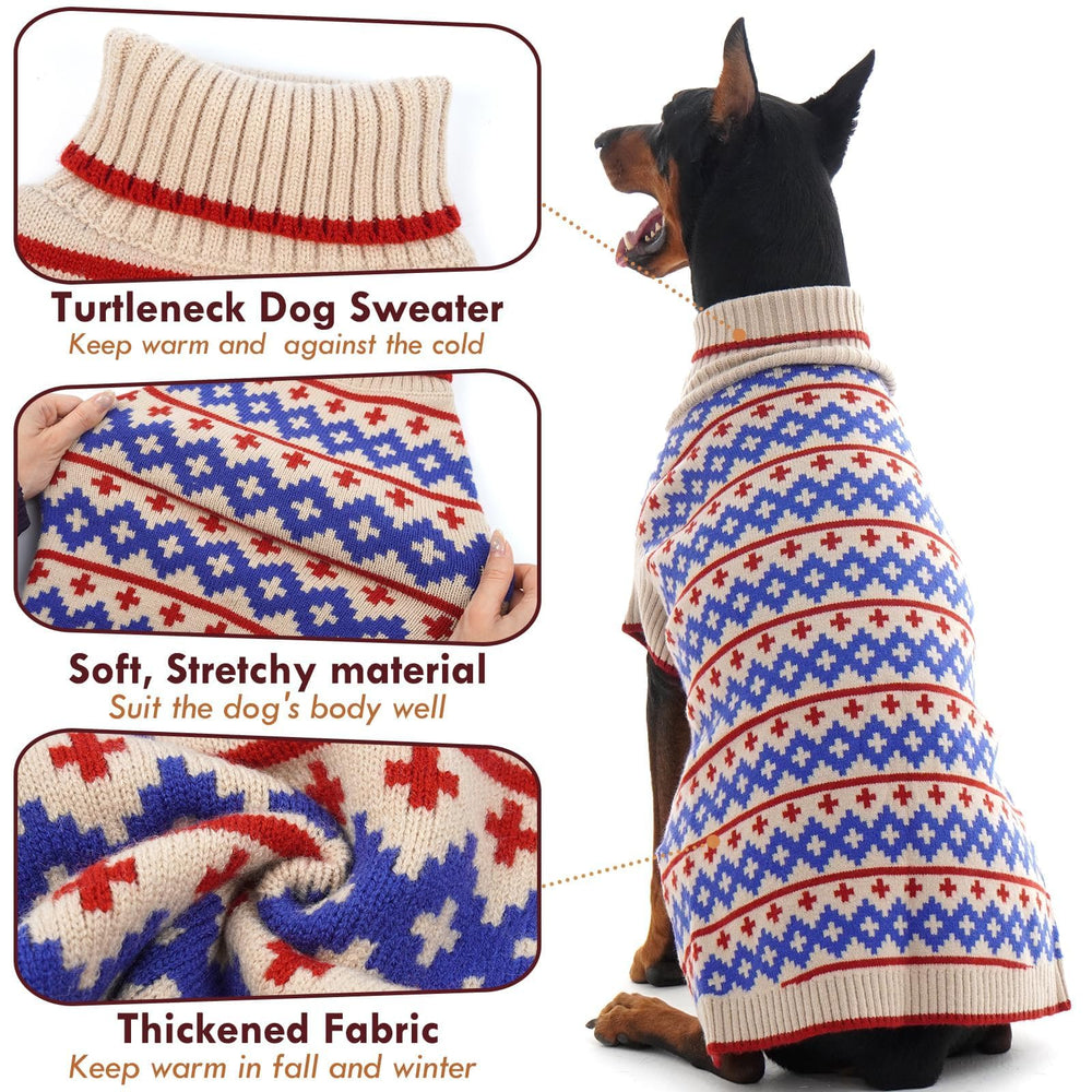 IKIPUKO Large Dog Sweater apricot indoor-cozy setting for chilly mornings