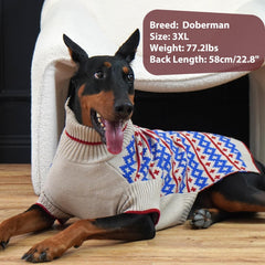 IKIPUKO Large Dog Sweater apricot side sleeve feature permits non-restrictive movement