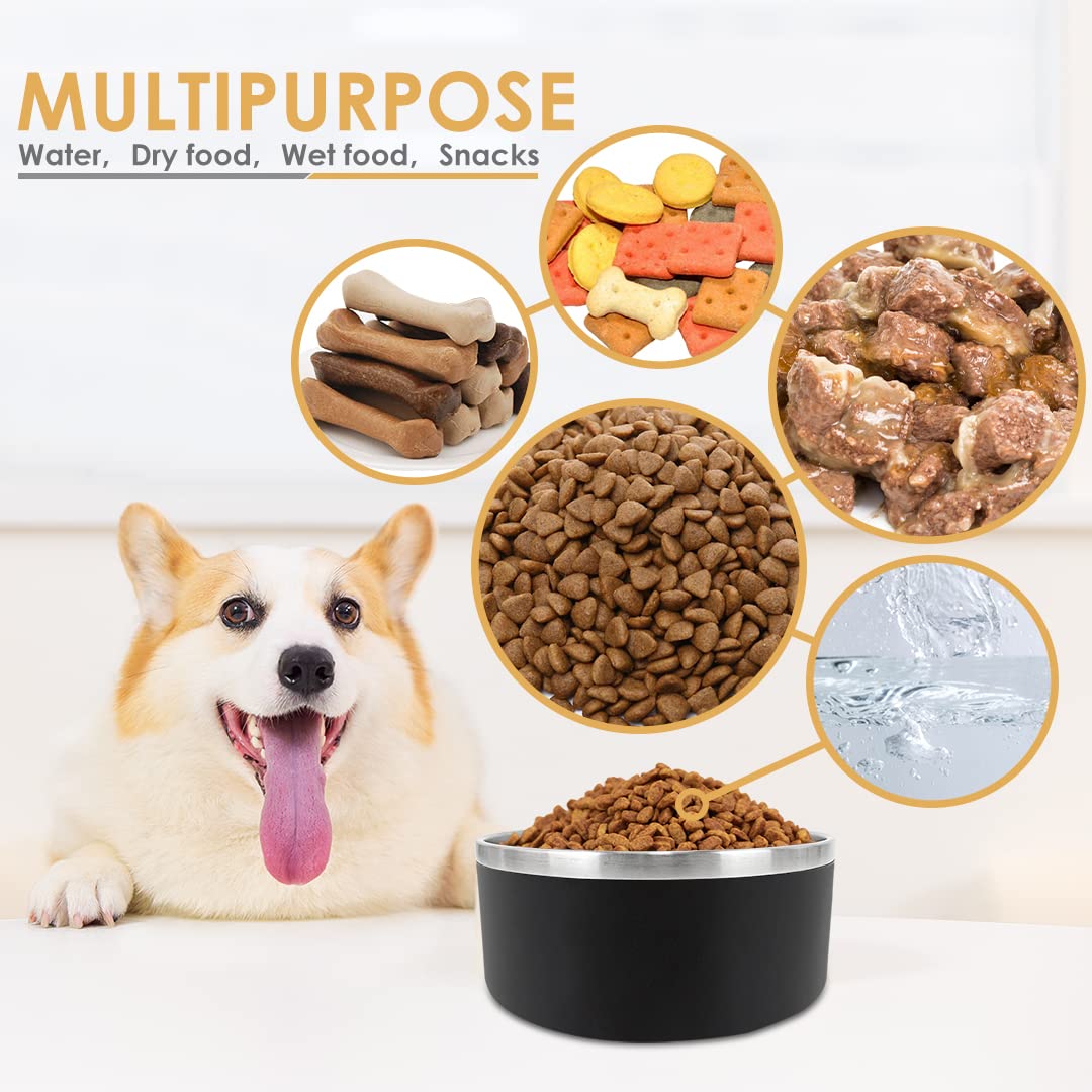 ikitchen easy-clean polished stainless steel dog bowl wipes clean quickly after meals